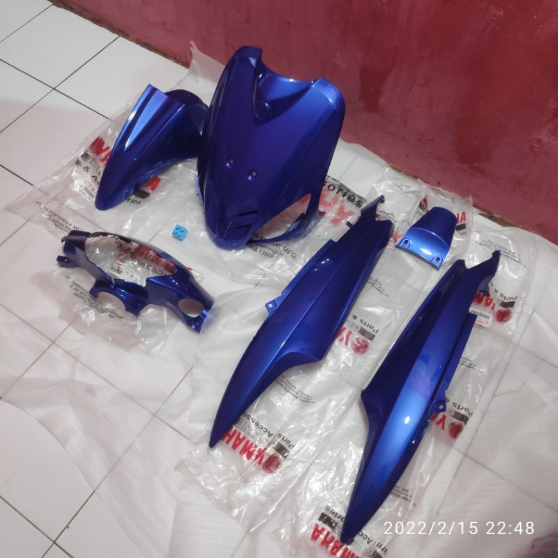 FULLSET COVER BODY ALUS MIO SPORTY BIRU TUA ORIGINAL ORI YAMAHA SPAKBOR TAMENG BATOK