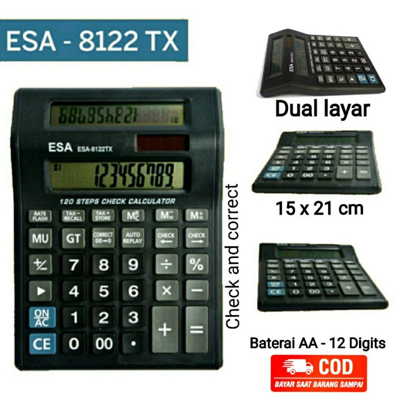 

Diskon Asik Kalkulator Besar 2 LAYAR Check Correct kasir Dagang Kakulator 2 Display Double Layar Dual Screen Calculator Toko BAGUS FREE BATERAI 12 digit auto replay