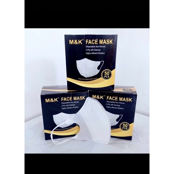 TERMURAH - Masker Duckbill M&K Face Mask Hitam 3 ply (1 box isi 50)