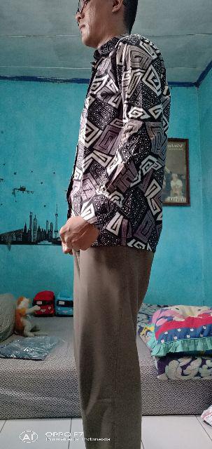 Kemeja Batik Pria Lengan Panjang Size M L Xl Xxl Bswart Batik Hrb026