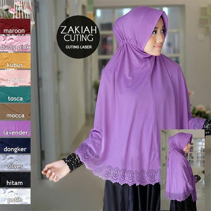 Bergo Serut Syari Zakiah - Jilbab bergo syari dengan pad dan tali serut belakang