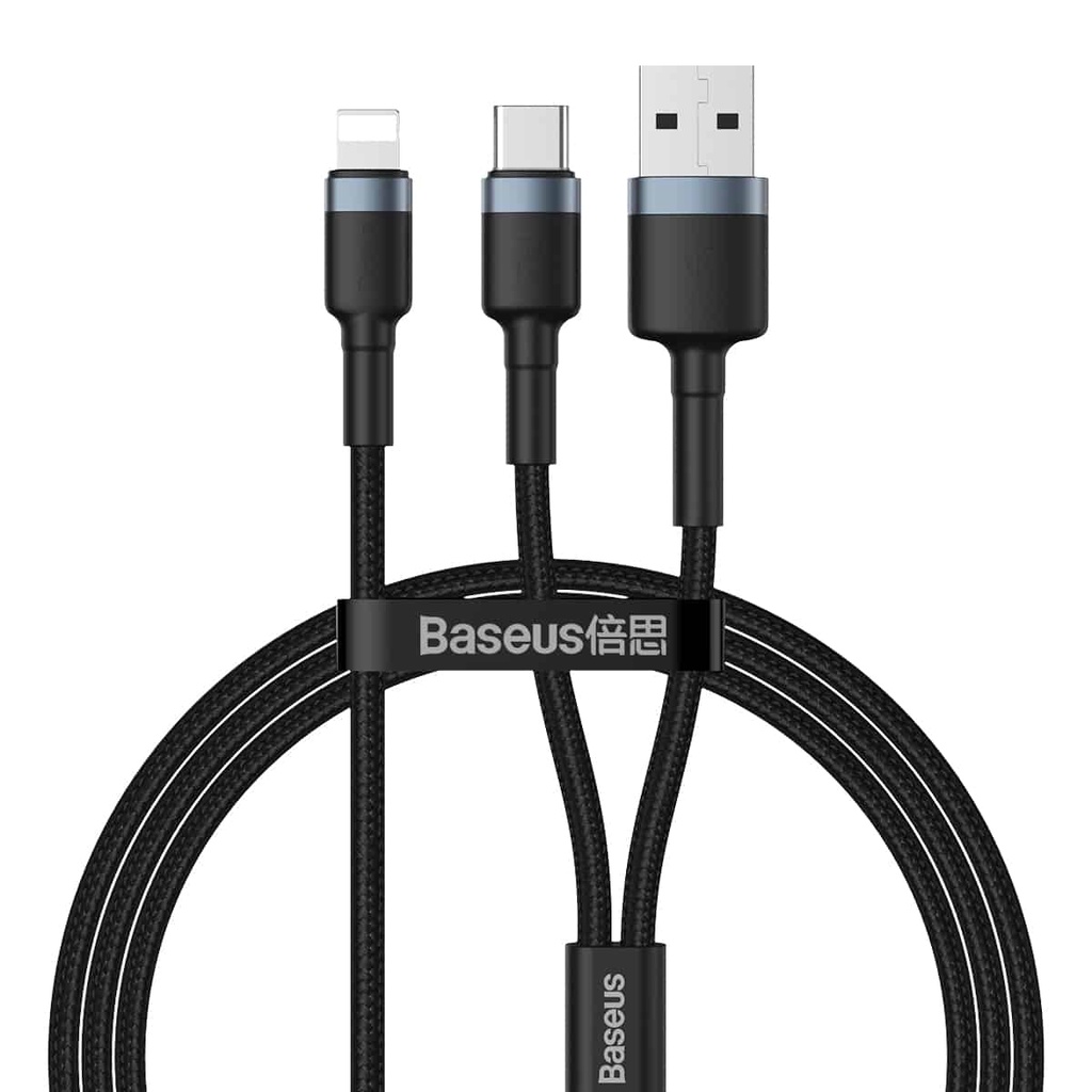 BASEUS CAFULE kabel USB + Type C to IPHONE double head PD 18W 120cm