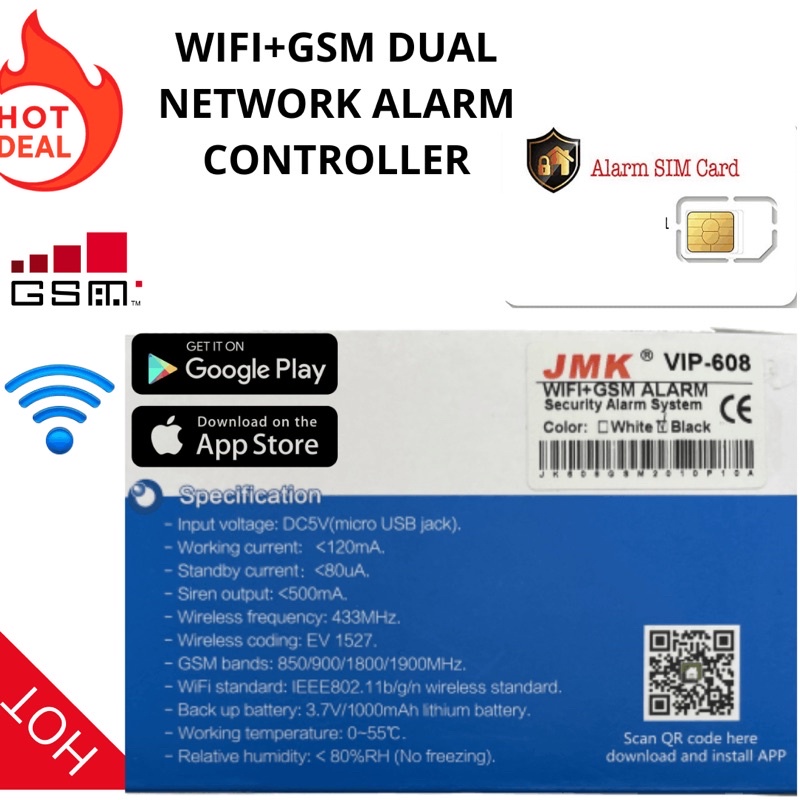 Wireless home securty system GSM alarm 433mhz vip608 untuk rumah gudang dll