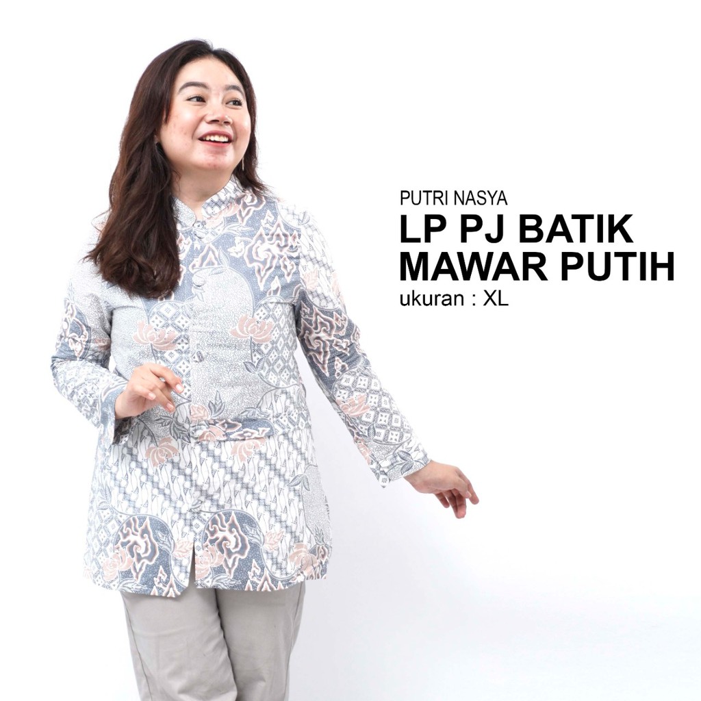 Atasan Batik Big Size Wanita / Blus Panjang Jumbo / S-M-L-XL-XXL-3L-4L-5LModel Lengkap Seragam Batik