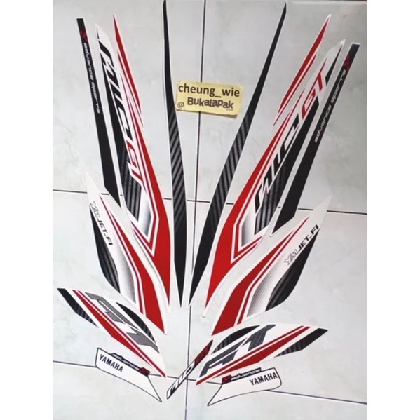lis body/ striping / stiker yamaha mio gt 2013 putih merah pnp untuk mio j