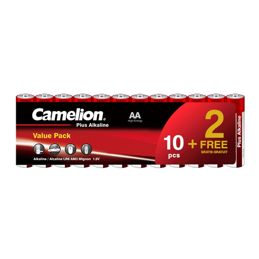 AA 12pcs Camelion Baterai Alkaline LR06 AA 10Pcs FREE 2PCS