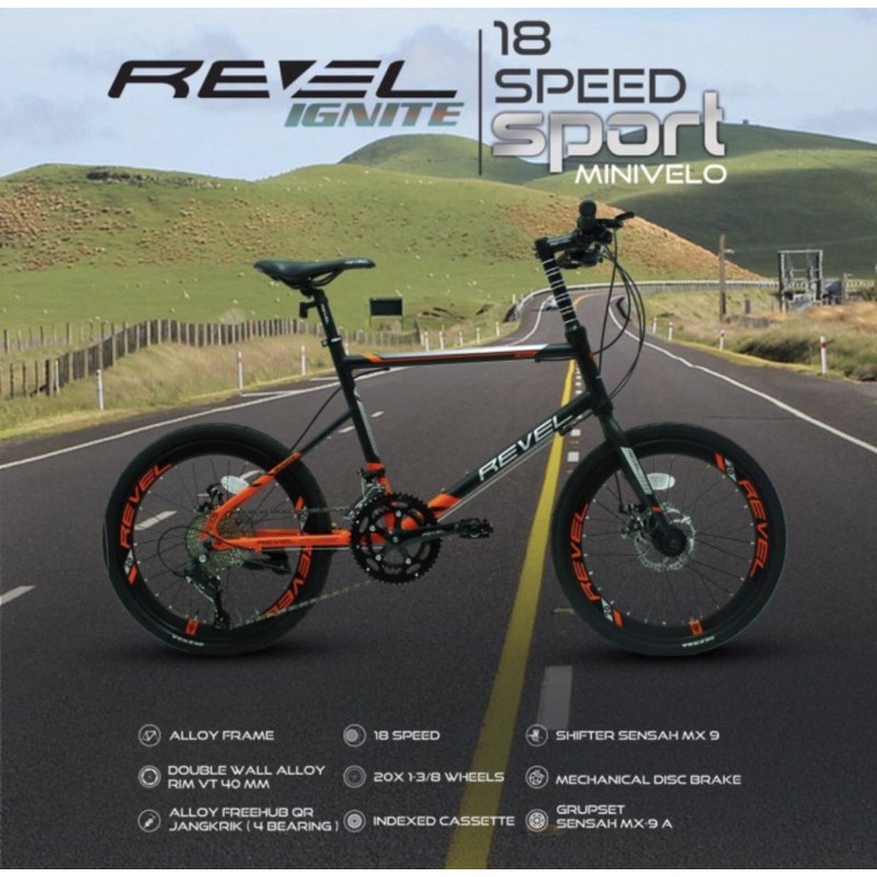 Sepeda Minivelo Revel Ignite 20 inch 16 / 18 inch SNI mixed MTB BMX Folding bike sepeda lipat kredit-2