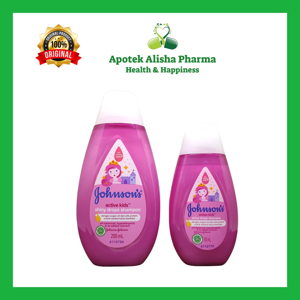 Johnson Baby Shampoo Active Kids Shiny Drops 100/200ml - Shampo Membersihkan Rambut / Melembutkan Kulit Kepala Anak Aktip