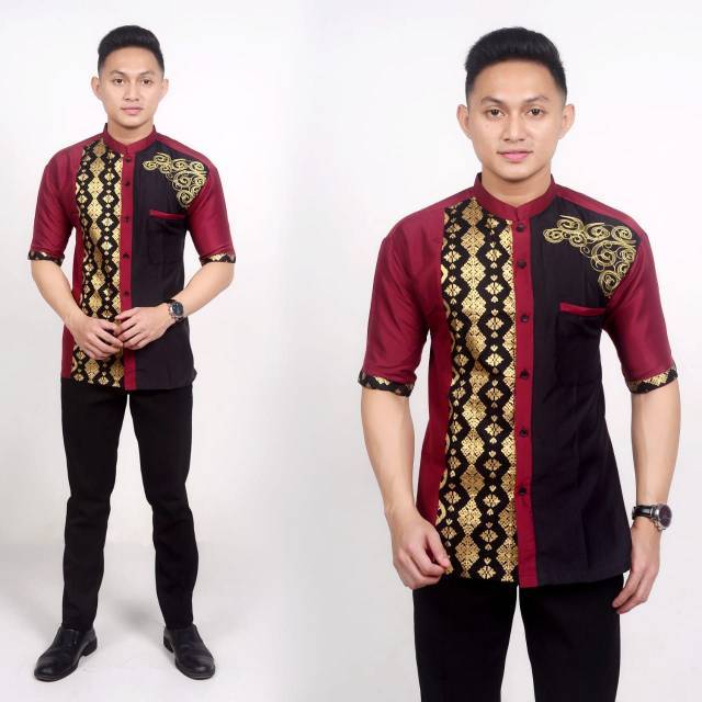 Hem koko kombinasi prada merah maroon