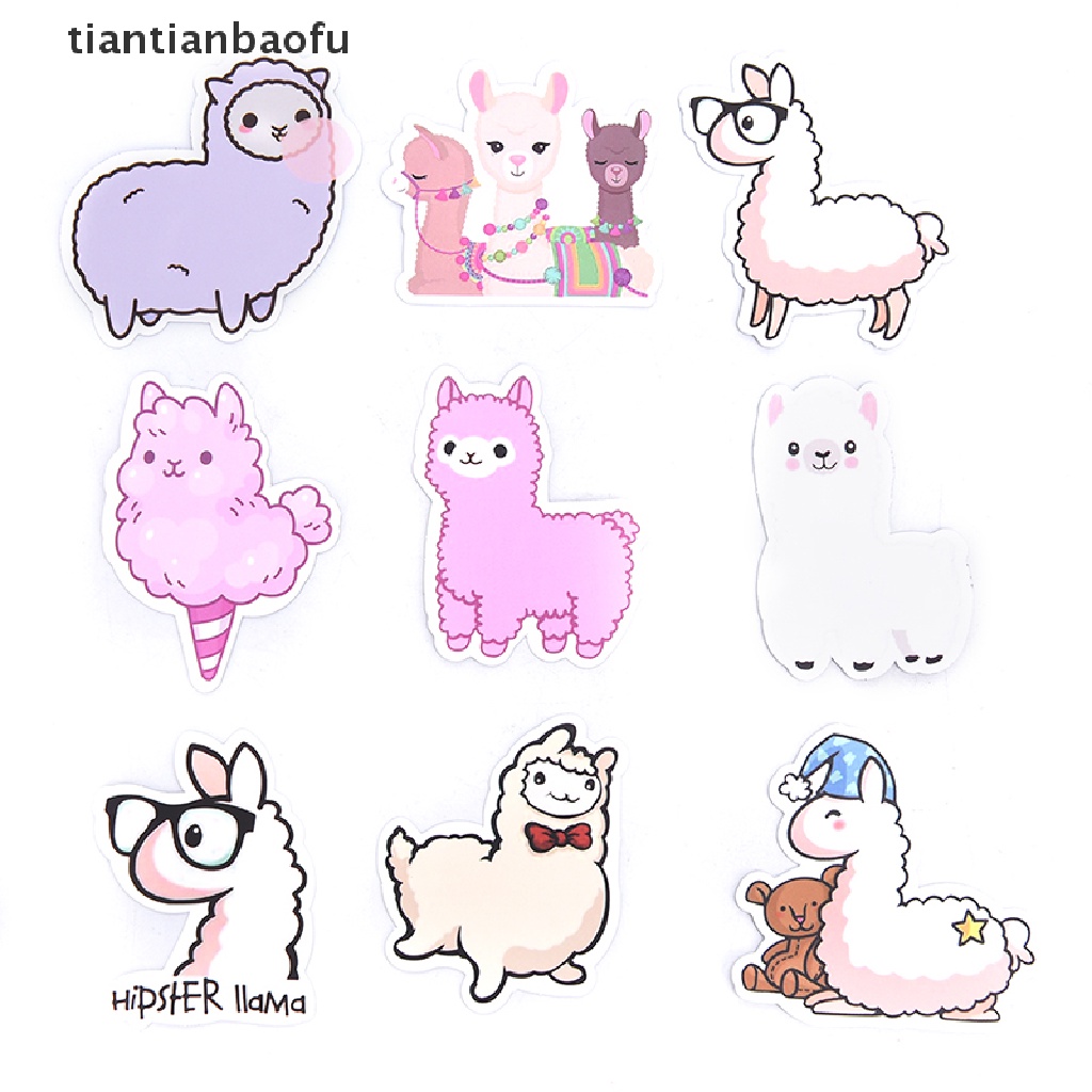 50 Pcs Stiker Llama Alpaca Untuk Laptop Koper Skateboard