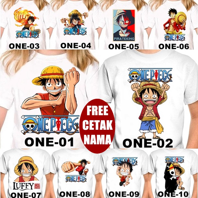  FREE NAMA  Baju  Kaos  COUPLE  ANAK DAN DEWASA ONE PIECE 