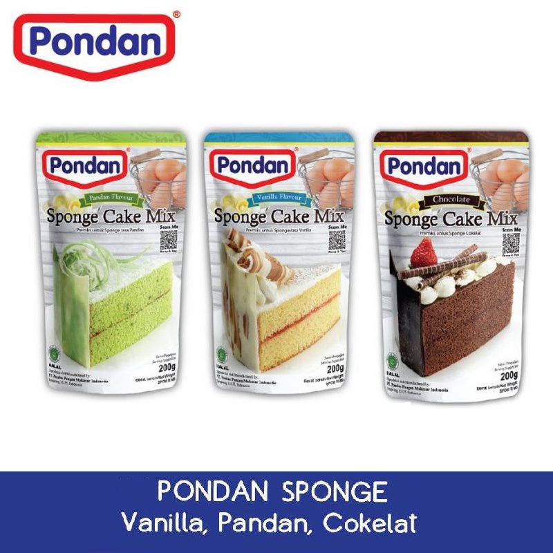 

PONDAN SPONGE CAKE MIX 200gr - TEPUNG PREMIKS CHIFFON