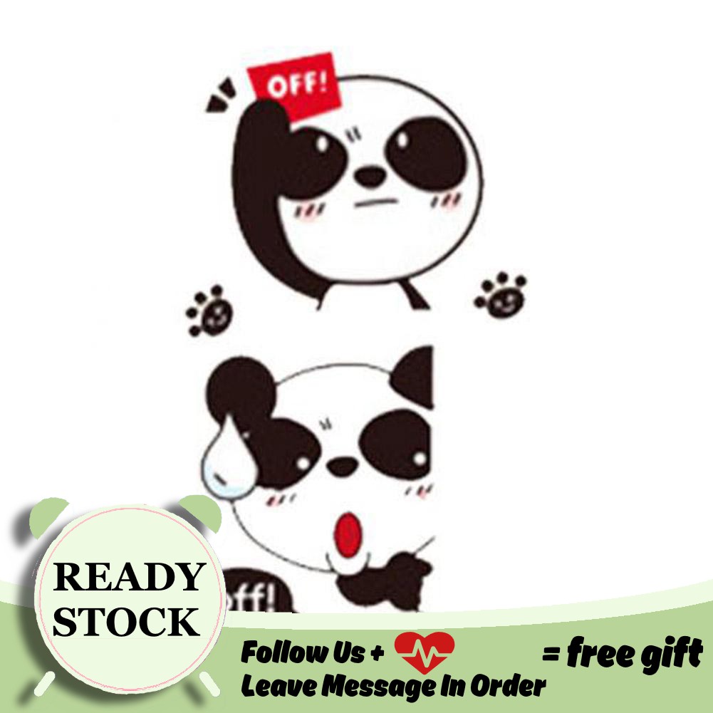1 Set Stiker Dinding Desain Kartun Panda Lucu Untuk Kamar Tidur