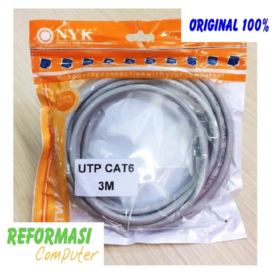 Kabel UTP Lan Cat 6 3 Meter Siap Pakai 3 m