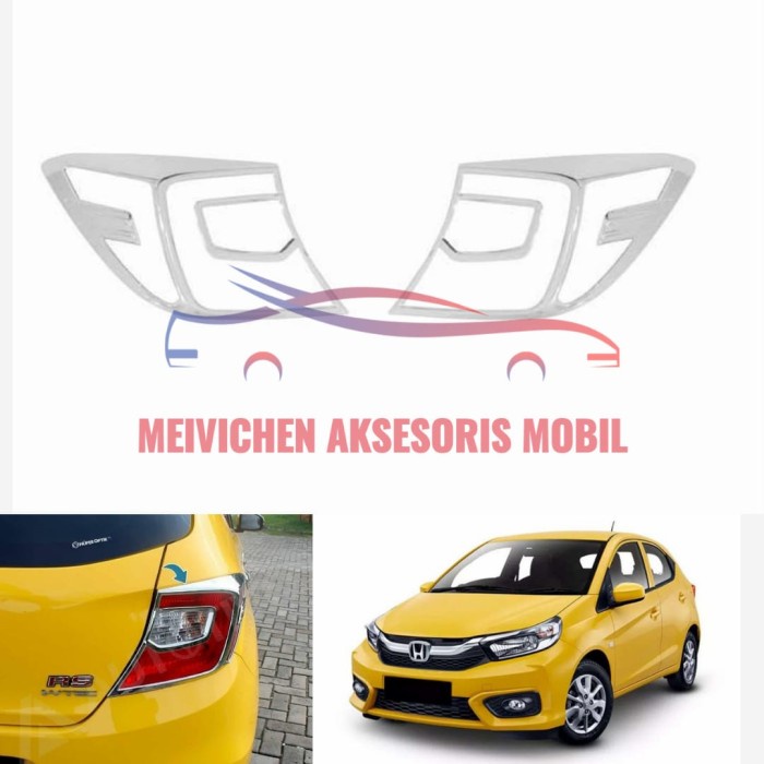 Garnish Lampu Belakang Stoplamp Chrome All New Brio 2018-2019