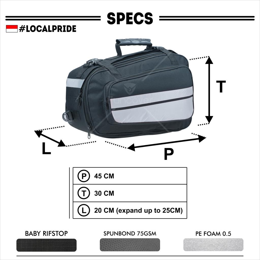 Side Bag / Tas Samping Motor Multifungsi FUNCOVER Sidebag Oval