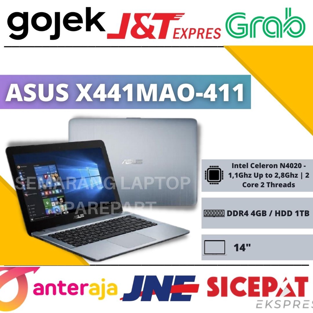 Laptop Asus X441MAO-411 Intel N4020 4GB HD 1TB Win 10 14 inch