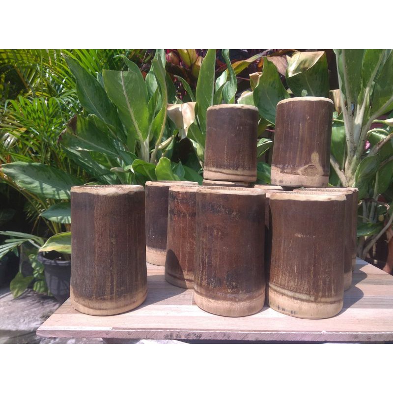 Cangkir  Mug Bambu Polos Bisa  Hadiah Hantaran Aksesories Suvenir Unik Murah-Gelas kulit bambu