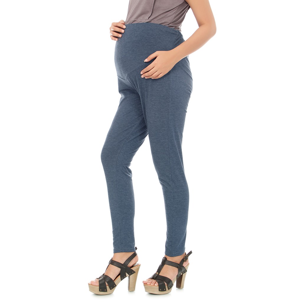 Baju Island- Angel Legging Hamil, Maternity Leggings, Celana Hamil, Blue &amp; Black