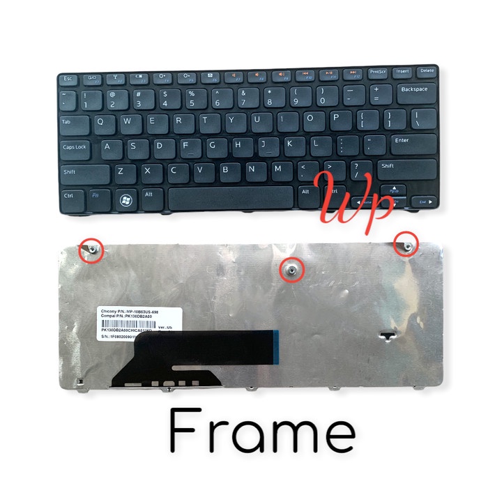 Keyboard DELL INSPIRON M101 M101Z 1120 1122 M102 M102Z P07T Frame