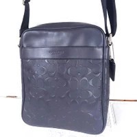 TAS PRIA BRANDED ORIGINAL - COACH FLIGHT BAG MIDNIGHT EMBOSSED