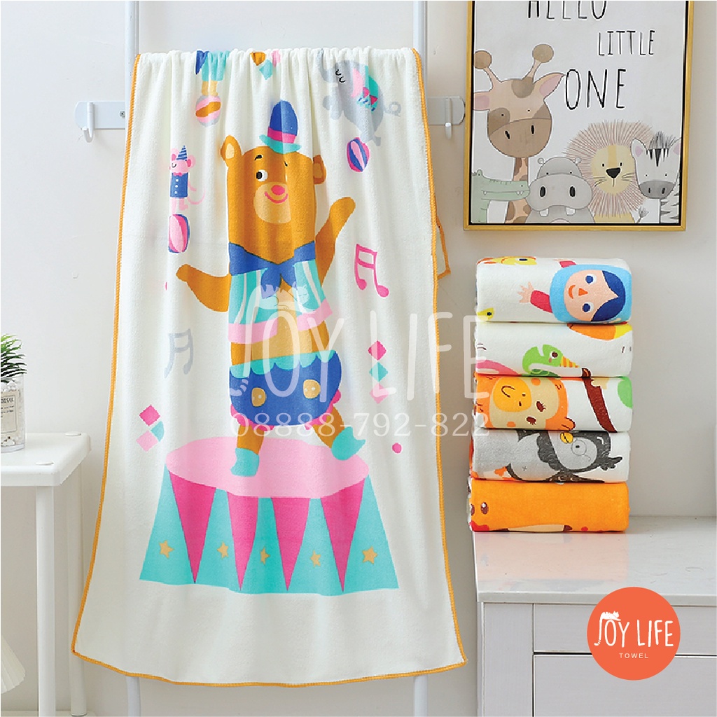 Handuk mandi microfiber 50cmx100cm / handuk anak / handuk baby motif cute tebal dan lembut