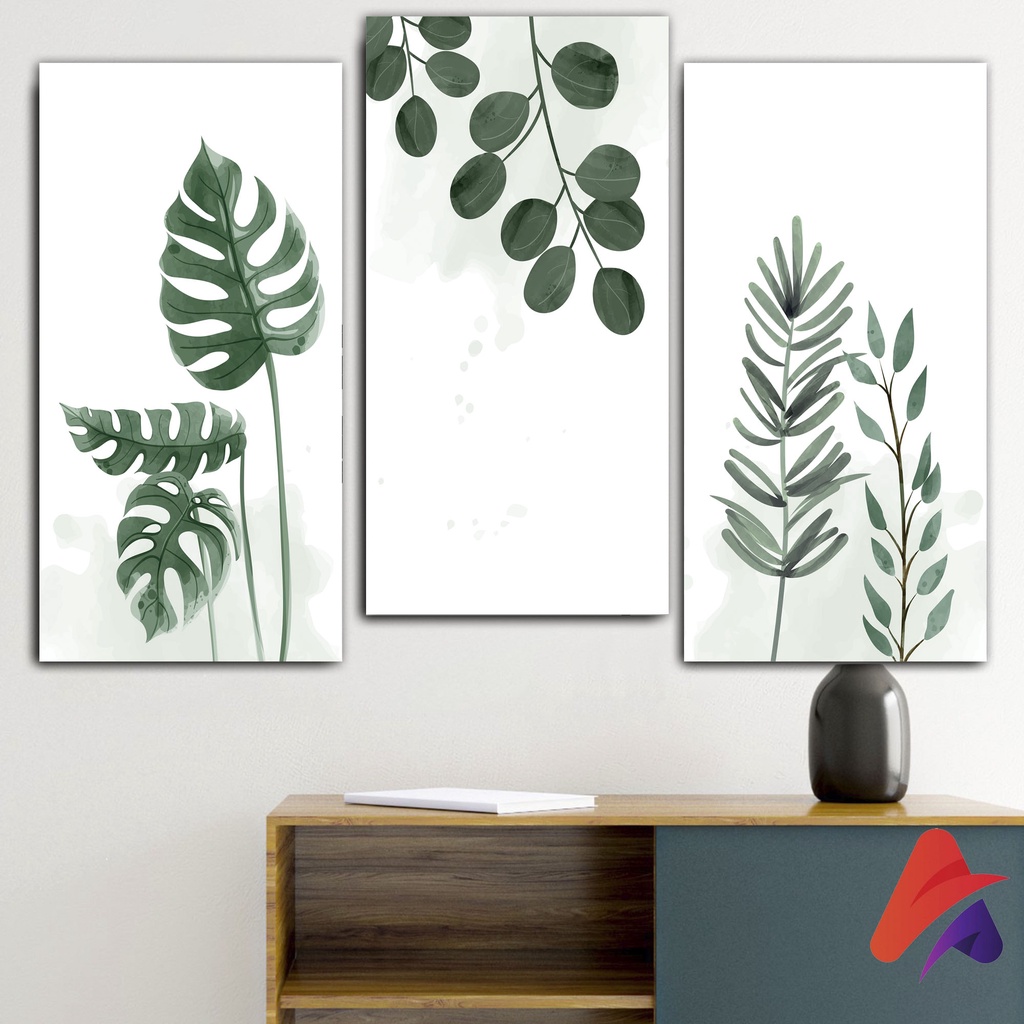 HIASAN DINDING DAUN MONSTERA WALL DECOR PAJANGAN GAMBAR KAYU DAUN MONSTERA MINIMASLIS