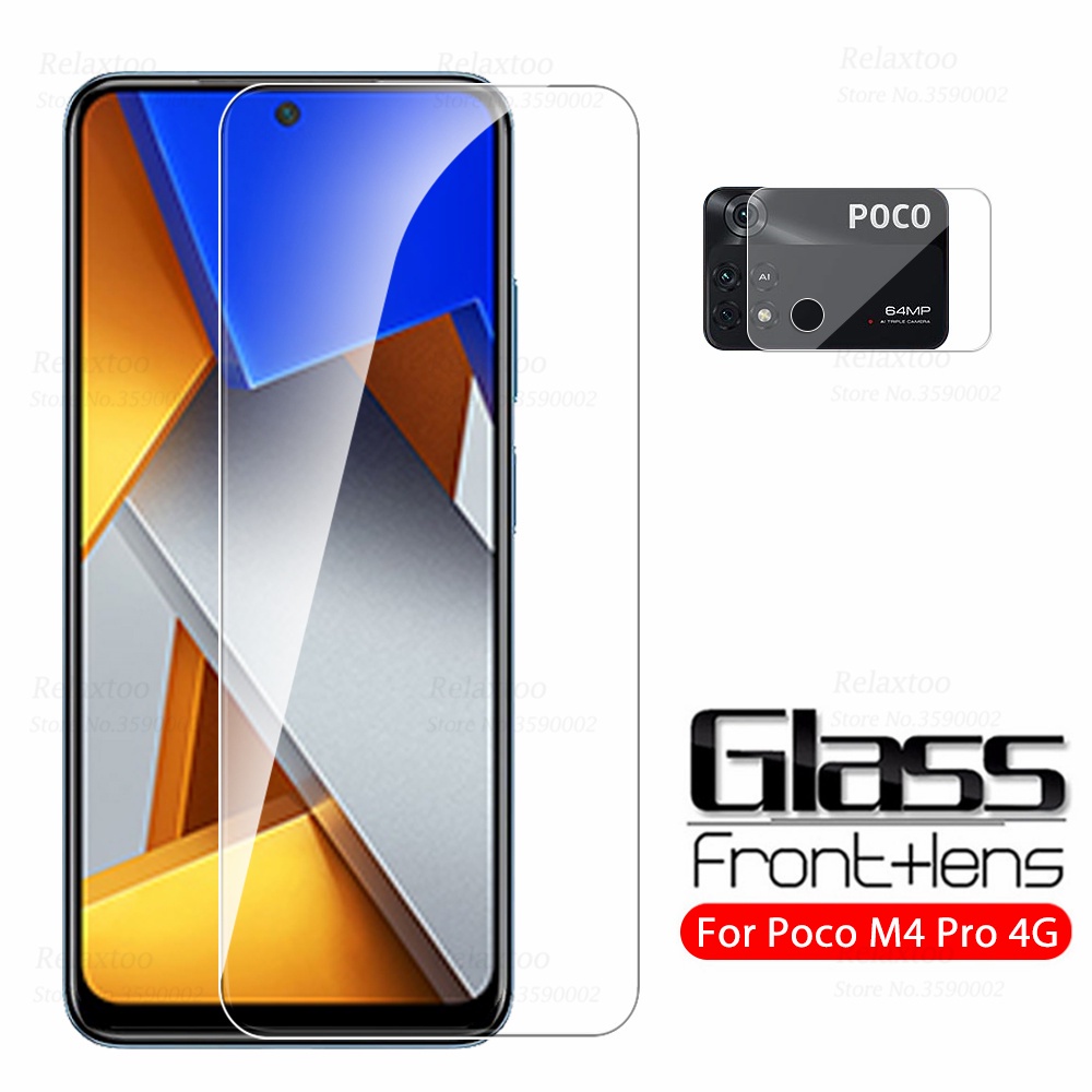 Pelindung Layar Tempered Glass Poco M4 Pro Paket 2 in 1