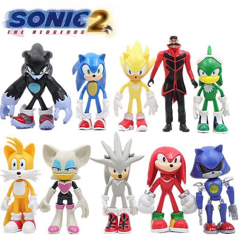 Mainan Action Figure Sonic the Hedgehog Sonic Knuckles Ekor Panjang 15cm Untuk Hadiah