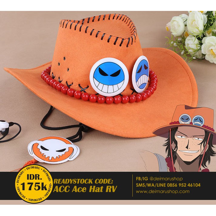 Topi Anime Cosplay One Piece Portgas D Ace Onepiece - ACC Ace Hat RV