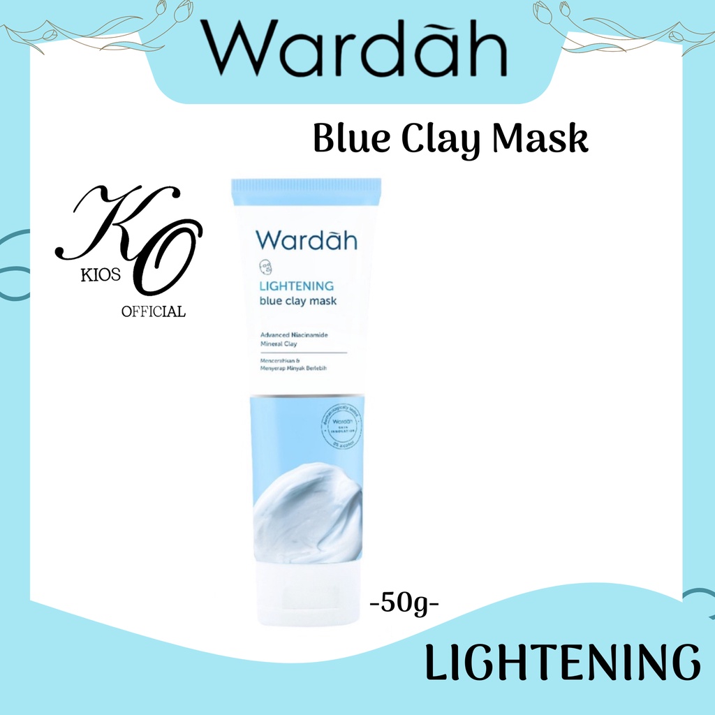 Wardah Lightening Blue Clay Mask 50g | Masker Wajah