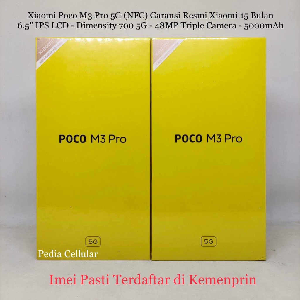 Poco M3 Pro 5G [4GB+64GB - 6GB+128GB] 48MP Triple Camera - NFC - 6.5" IPS LCD Garansi Resmi Xiaomi