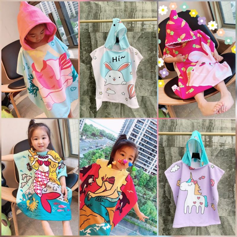 Jubah Mandi Handuk Anak Karakter Lucu 3-8 tahun