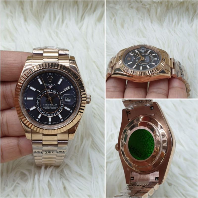jam tangan pria rolex sky dweller automatic all stainless kualitas ori