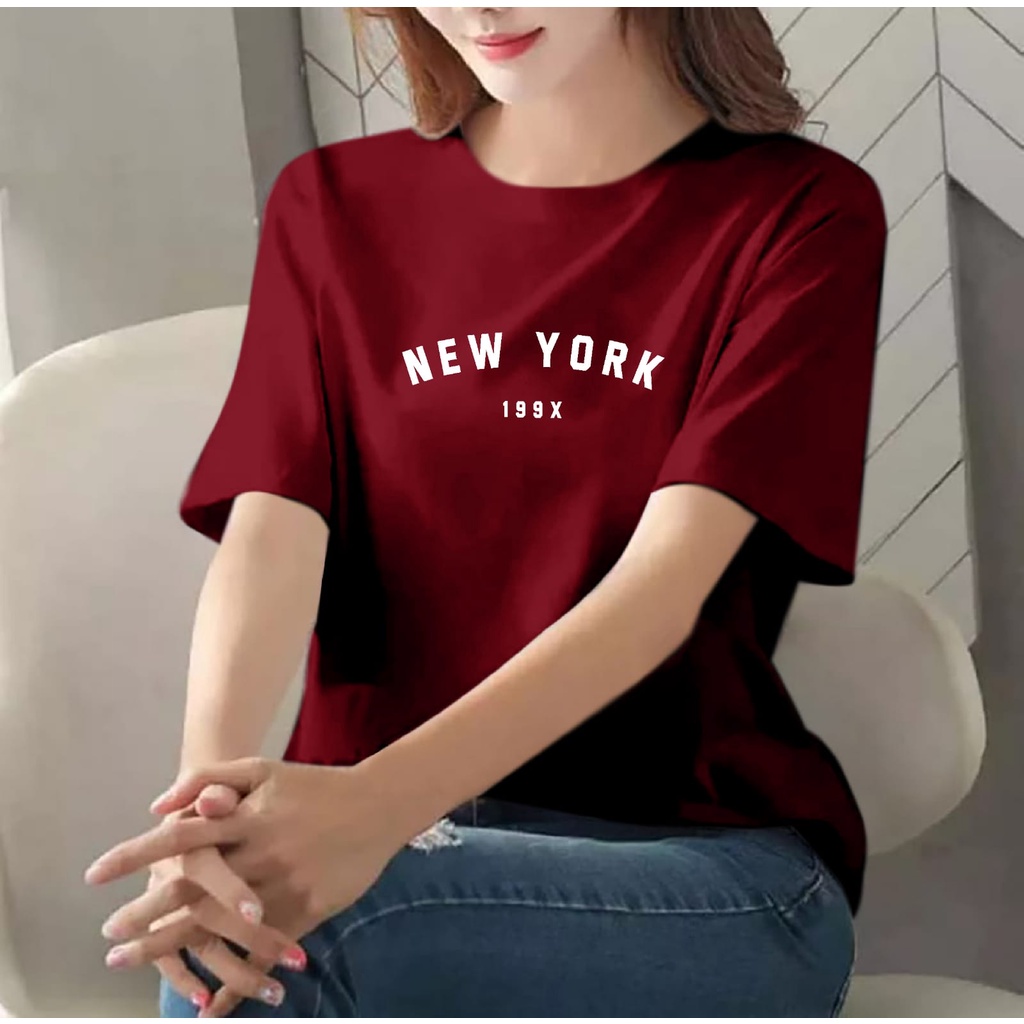 (BISA COD)~BAJU NEW YORK LENGAN PENDEK GIRL TERBARU-KAOS DISTRO WANITA KEREN LENGAN PENDEK KEKINIAN-BAJU CEWEK TRENDY TERLARIS