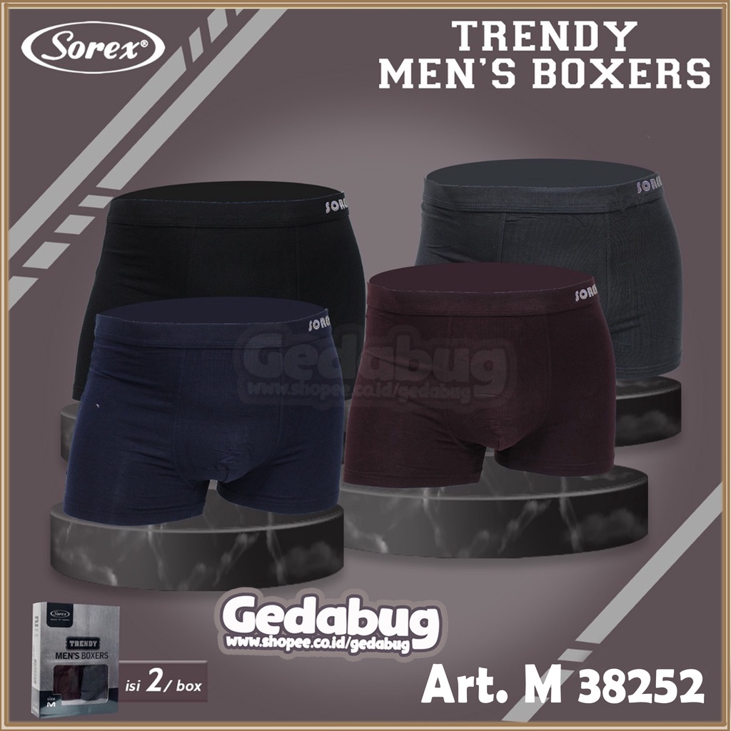 ( 2 Pcs ) CD Boxer Sorex 38252 | Celana Dalam Pria Boxer Sporty | Trendy Men's Boxer