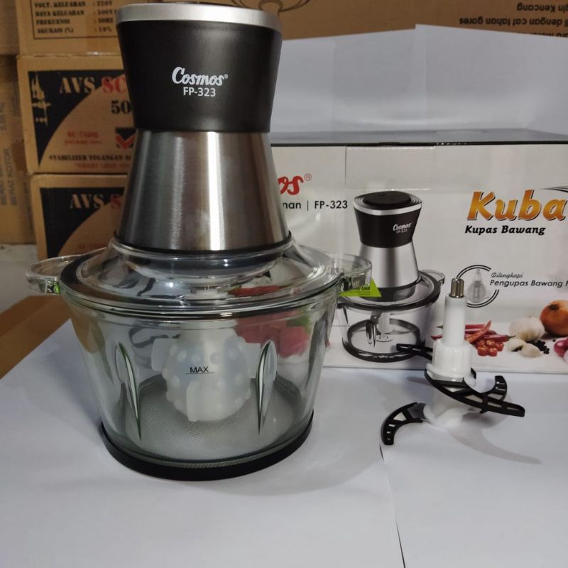 Cosmos Food Processor With Chopper 1,7 Liter 4 Mata Pisau FP323 350 Watt