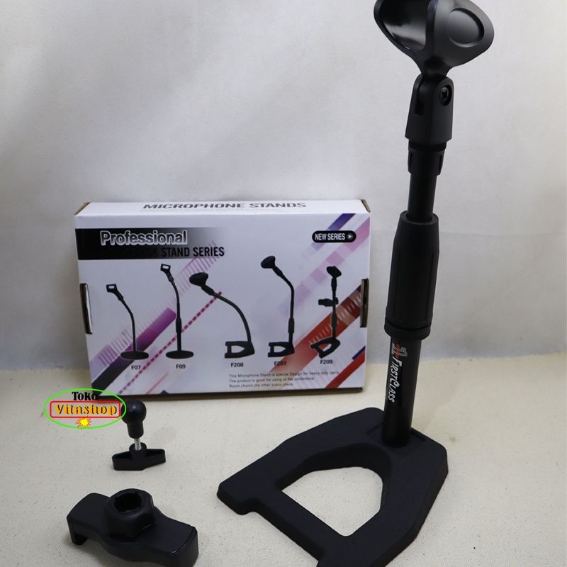 Stand Mic Plus Holder Firstclass F-209 Standing Microphone 3 in 1 Stan