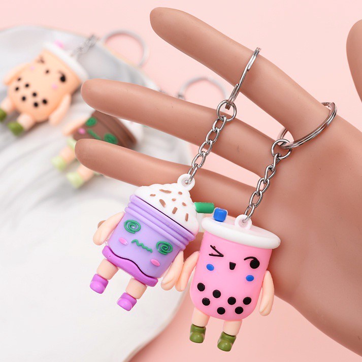 GANTUNGAN KUNCI TAS MOBIL MOTOR CHARACTER UNIK KEYCHAIN 3D MINI BAHAN PVC KARET LUCU GANCI KARAKTER BOBA FOOD CACTUS FT420