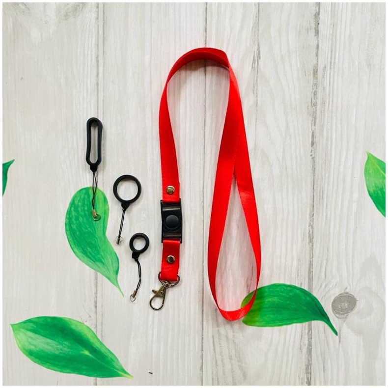 

TALI LANYARD GANTUNGAN ID CARD NAME TAG LANYARD POLOS MERAH REAL PICK