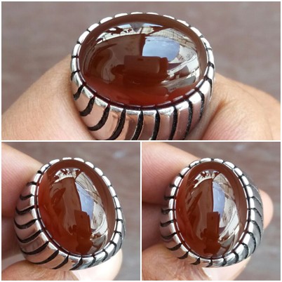Batu Cincin Natural Yaman Wulung Coklat Garansi Batu Akik Original