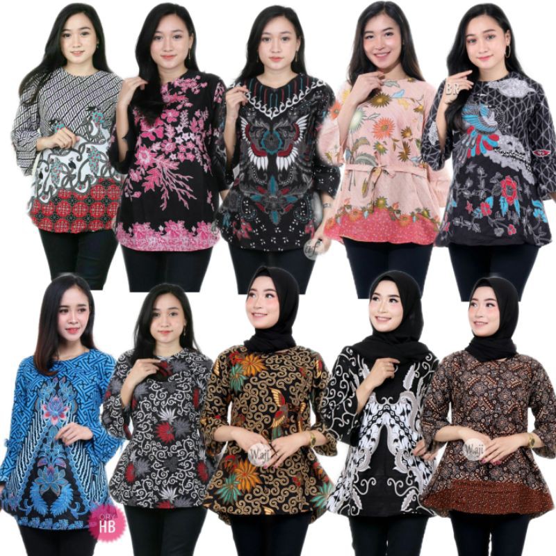 Atasan Batik Blouse Dolby Dolbi Dobby Doby Tenun Sutra Tulis Halus Katun ATBM Termurah Modern