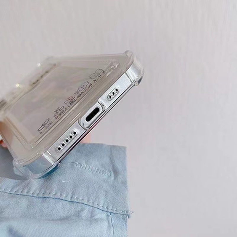 iPhone 13 12 11 Pro Max XR XS Max iPhone 7 Plus 8 Plus SE 2020 Cute Card Holder Soft Case Transparent Phone Case Silicone Full Lens Protective Shockproof Soft TPU Back Cover