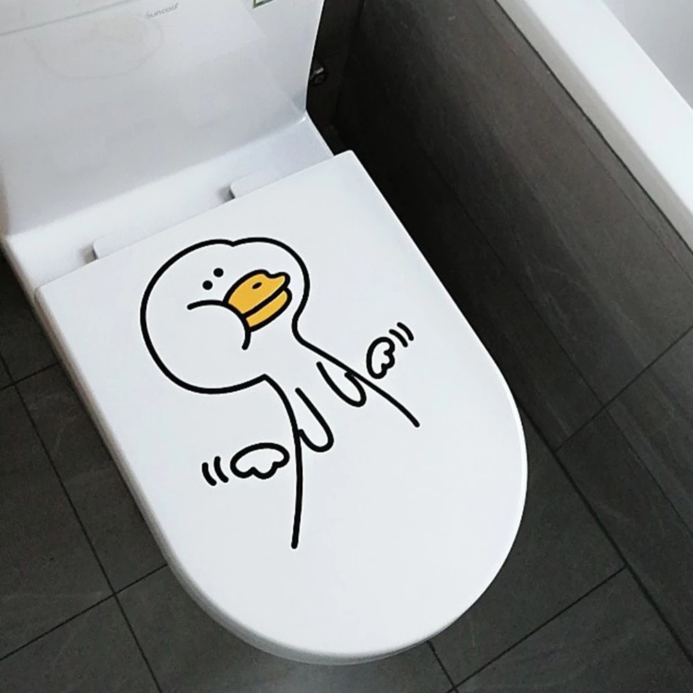 1pc Stiker Dinding Desain Bebek Anti Air Untuk Dekorasi Kamar Mandi / Toilet / Dapur