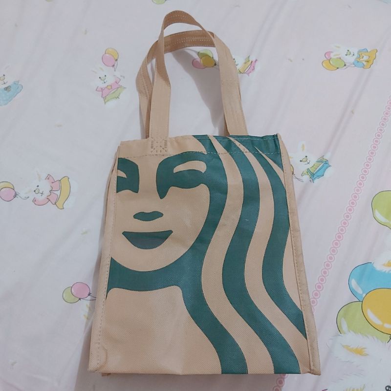 New Starbucks Siren Spunbond Spunbound Tas Reusable Tote Bag Original Serut ( Regular )