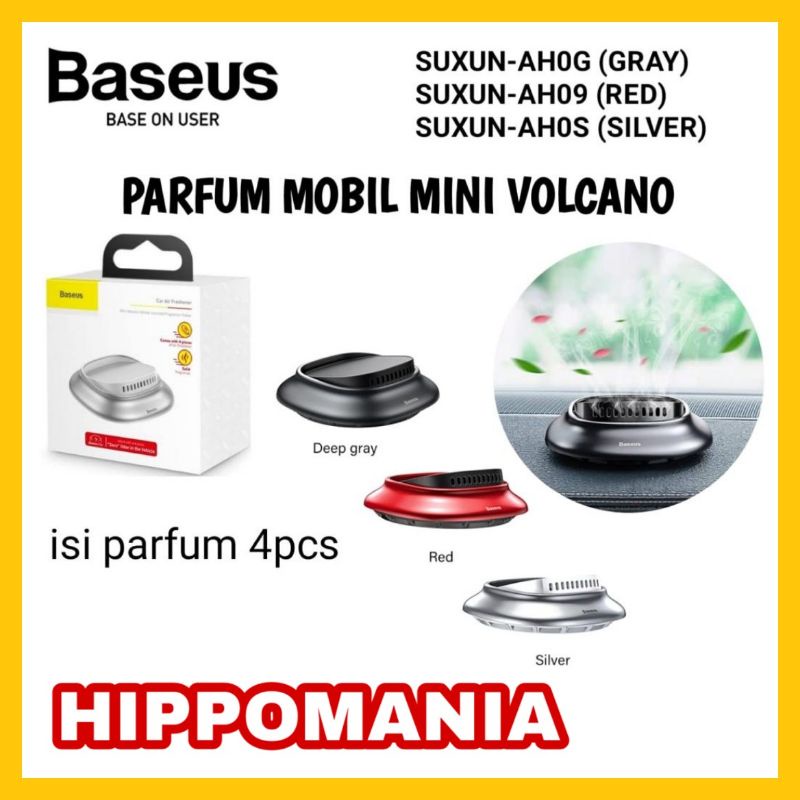 BASEUS PARFUM PENGHARUM MOBIL MINI VOLCANO FREE 4 REFILL PEWANGI PARFUME CAR FARFUM MOBIL FRESHNER O