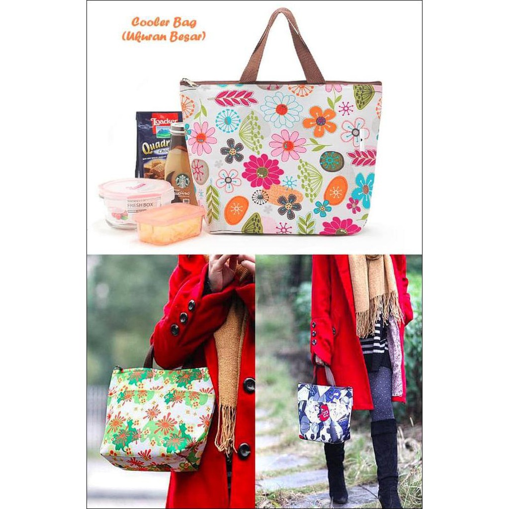 COOLER BAG UKURAN BESAR TAS LUNCH BOX ( DENGAN JELLY ICE COOLER)