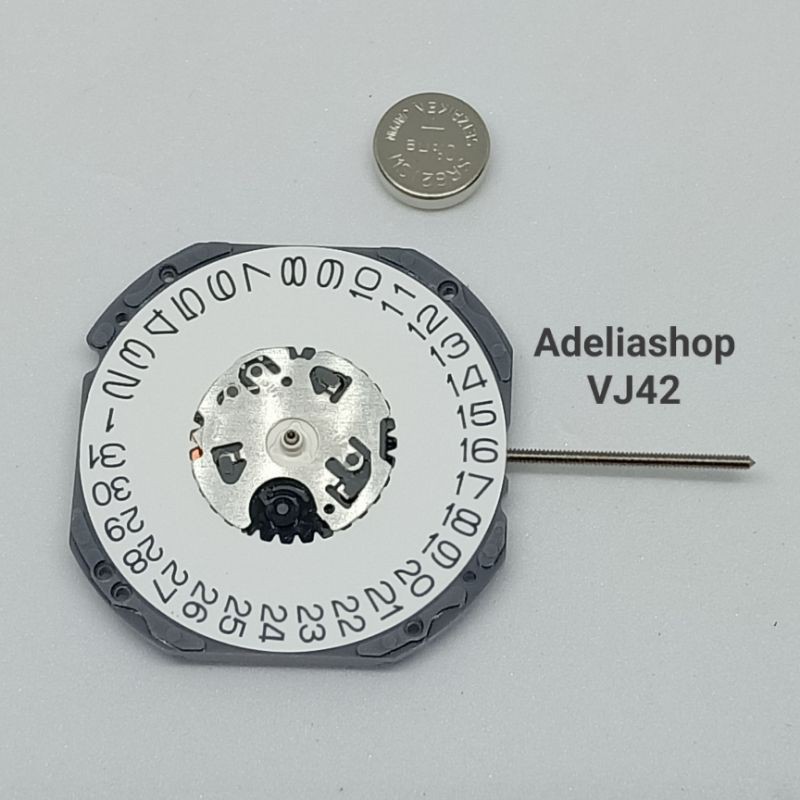 MESIN JAM TANGAN VJ42B LUBANG TANGGAL SAMPING (3) & BAWAH (6)