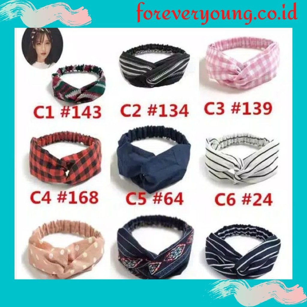 ( Fy ) BANDANA KOREA STYLE BANDO RAMBUT IMPOR MURAH B8 BANDANA MURAH