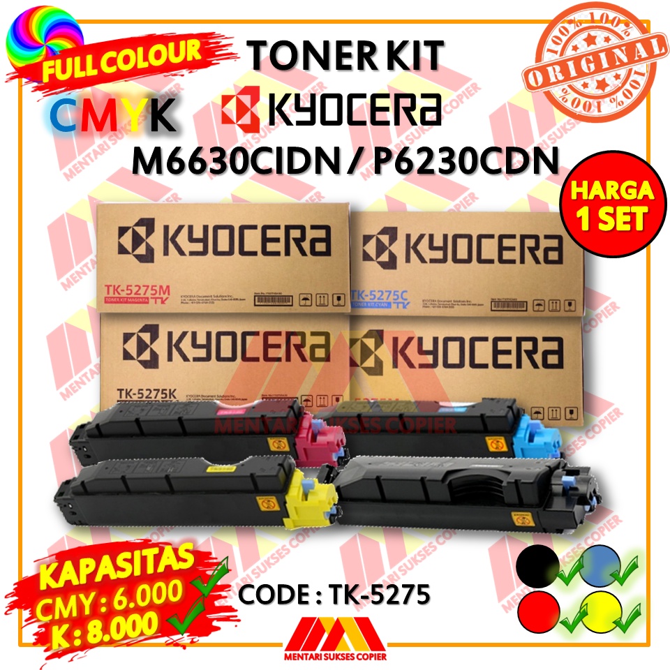 TONER KIT CARTRIDGE TK-5275 ORIGINAL KYOCERA M6630CIDN M 6630 CIDN CMYK CYAN MAGENTA YELLOW BLACK